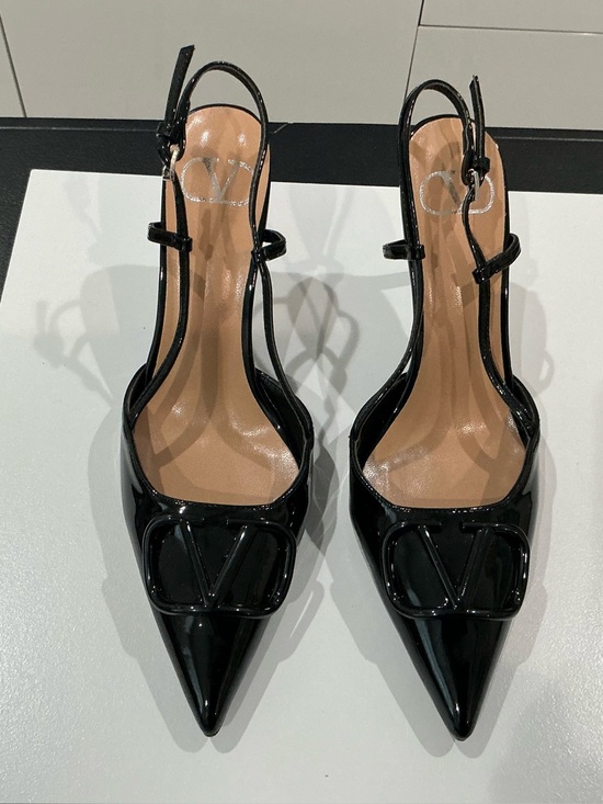 Valentino Garavani Shoes - Valentino Garavani VLogo patent leather sling back pumps black EU41 US10.5 to 11